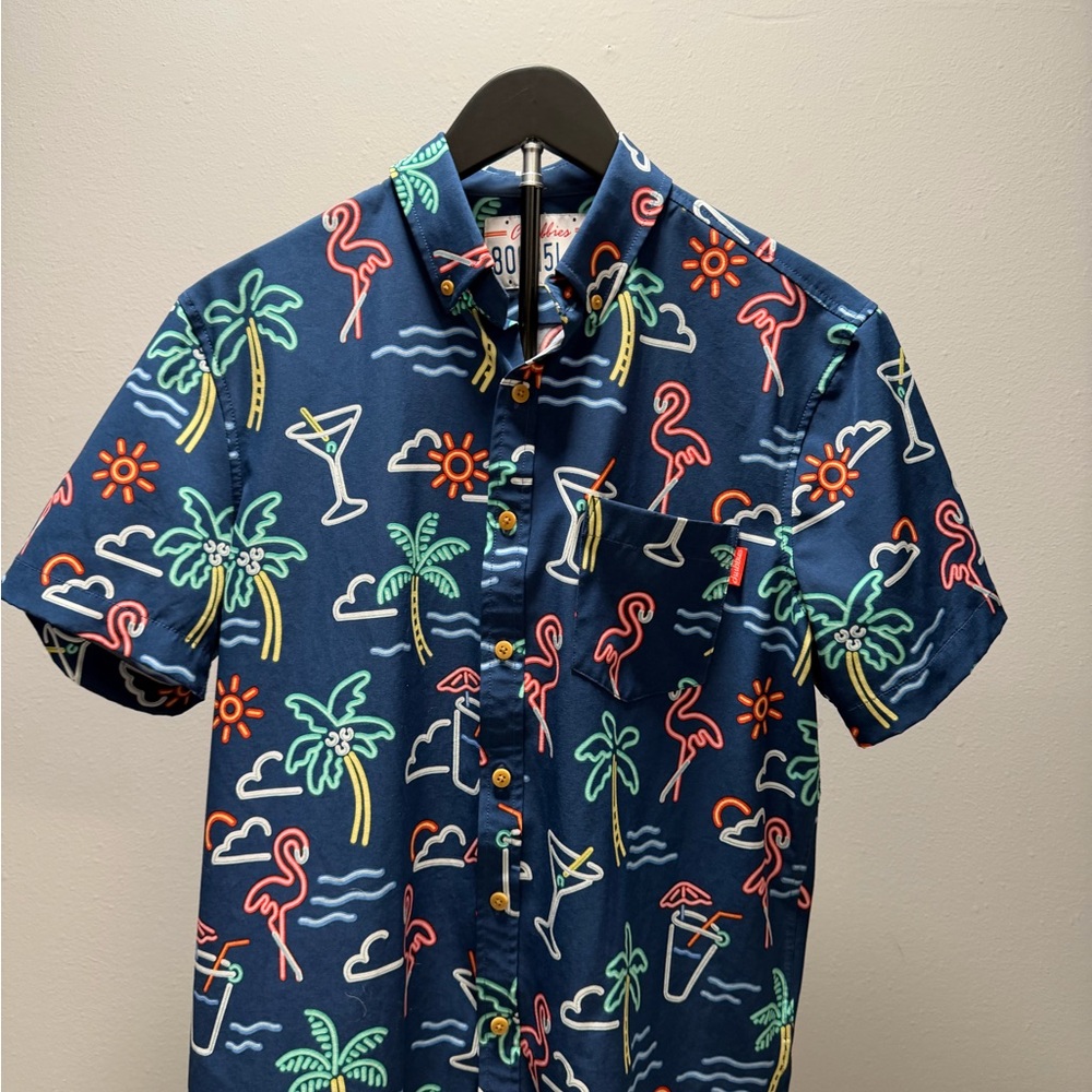 Chubbies Navy Tropical Print Shirt